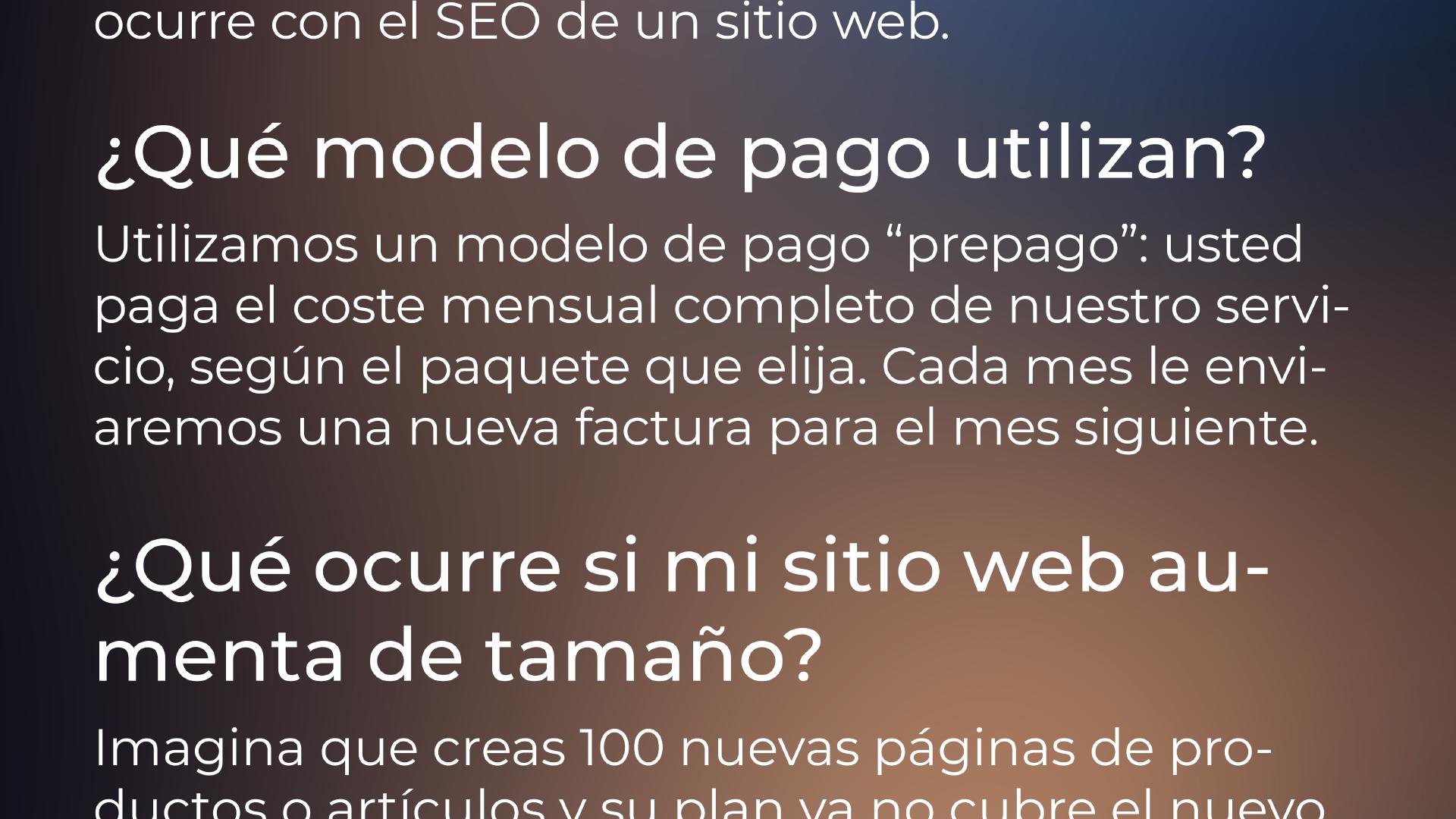 ¿Qué modelo de pago utilizan? | Utilizamos un modelo de pago 